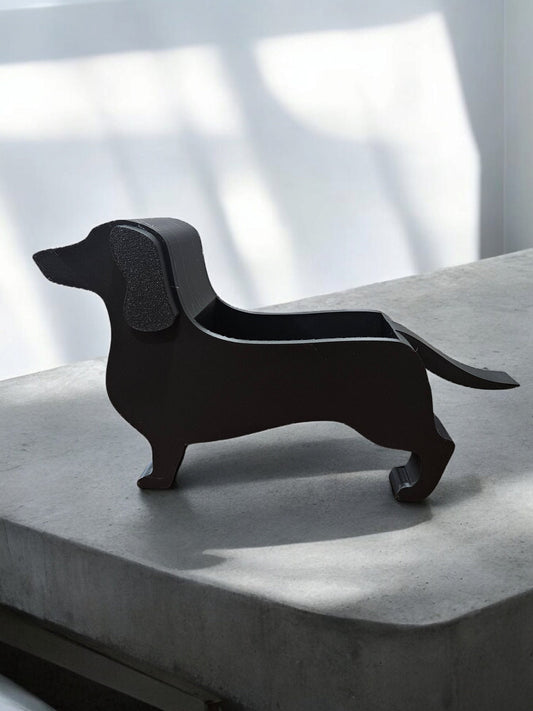 Dachshund planter with drainage - Weiner dog plant pot - doggy planter