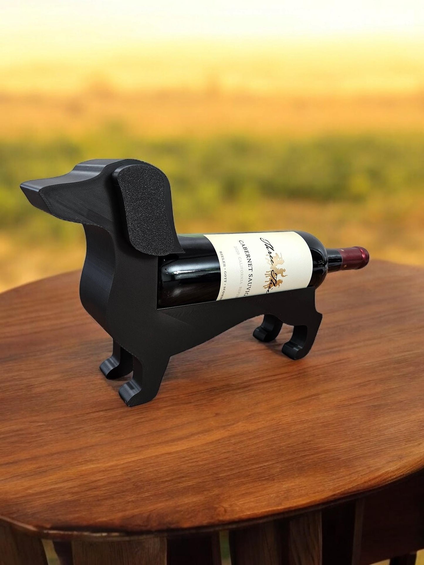 Dachshund wine bottle holder with free gift  - Weiner dog wine bottle holder - doggy bottle holder